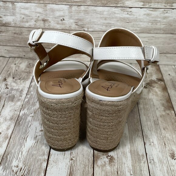 Abella True Comfort Women's 9 M Taya Wedge Sandal Shoe Adjustable White NIB NEW - Picture 5 of 11